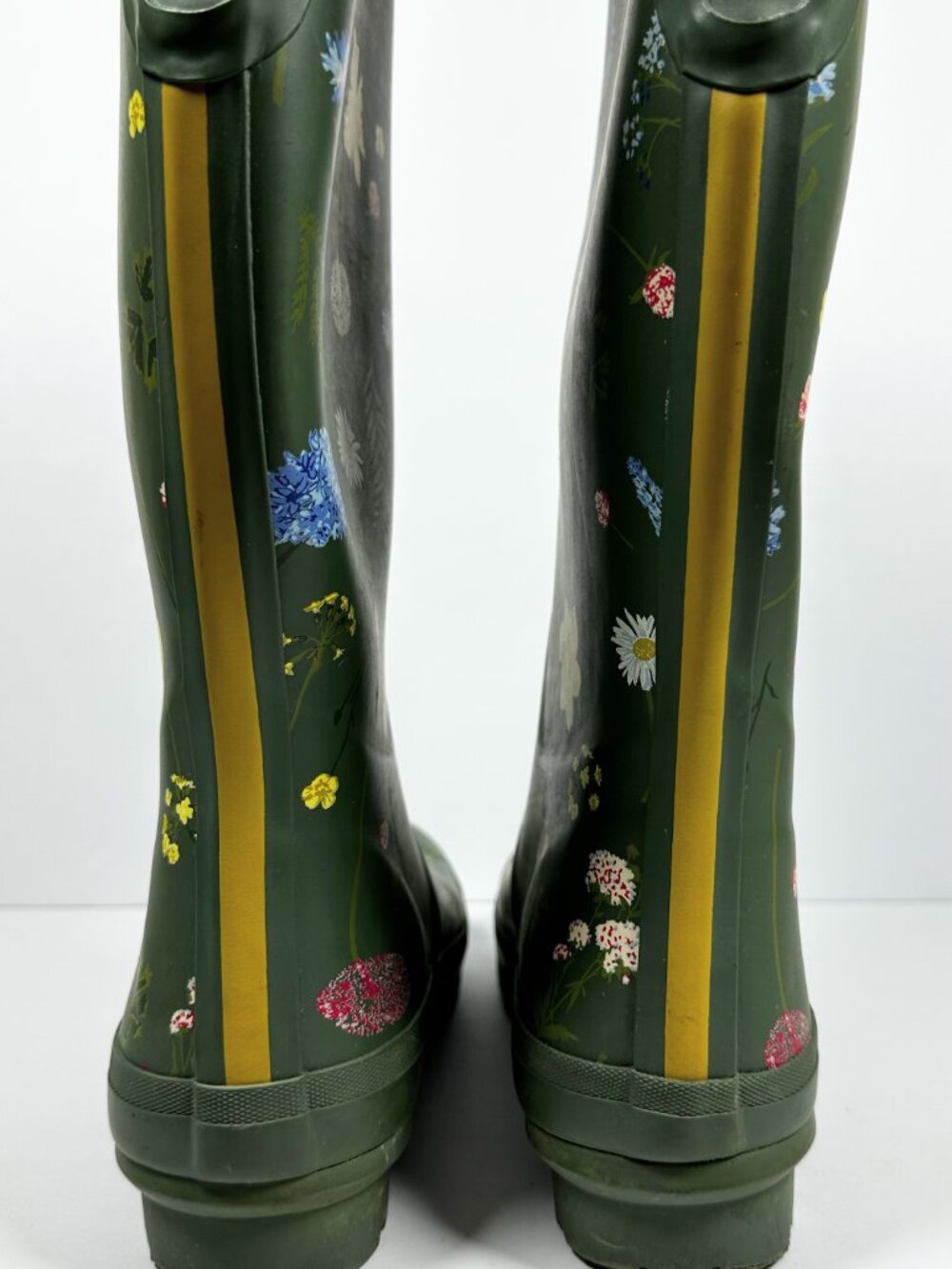 Joules Women’s Size 9 Tall Welly Wellies Army Green Wildflowers Theme Rain Boots - Picture 13 of 16